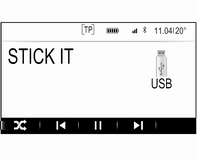 106 Eksterne enheter Hvis en ikke-lesbar USB-enhet eller ipod er koblet til, vises en tilsvarende feilmelding, og infotainmentsystemet skifter automatisk til den forrige funksjonen.