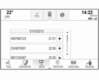 Telefon 69 Velg ett av telefonnumrene som er lagret for kontakten. Nummeret ringes opp. Anropsliste Trykk på ; og velg deretter TELEFON-ikonet for å vise den aktuelle menyen.