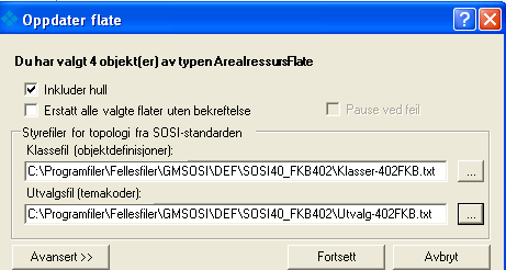 4.5.2. DANN FLATER PÅ NYTT Formål: Kun ved justeringer av AR5grenser, og Ikke ved omklassifisering som fører til danning av nye / flere flater.