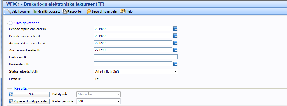 Oppslag/spørring/fakturaarkiv Leverandørfakturaer som er behandlet elektronisk vil alltid ligge tilgjengelig for senere oppslag, spørringer og rapporter.