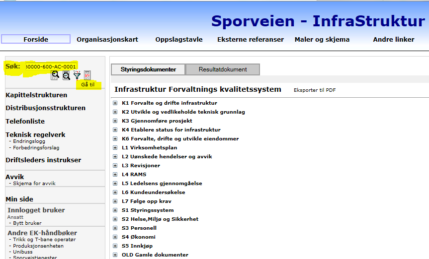 Statens havarikommisjon for transport Side 10 Figur 8: Sporveiens kvalitetssystem. 2.6.1 Operative regler Avgangsprosedyren for T-banen er beskrevet i driftsreglementet kapittel 4.