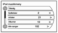 Lydkilder 45 For å spille av musikk fra en ikke-støttet ipod-modell kobler du en standard 1/8" stereokabel til AUX-inngangen. Se AUX-enheter 3 46 for mer informasjon.