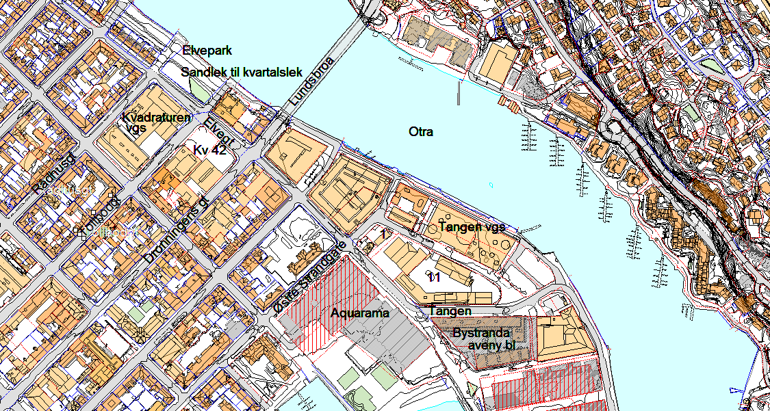 1. BAKGRUNN FOR SAKA Lunde Holding Invest AS ønskjer å endra reguleringsformål for Tangen 11, tidlegare Agder Energi og del av felt B1 i reguleringsplan for Tangen.