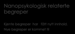 Nanopsykologisk relaterte begreper Kjente