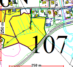 107 Boliger mellom Stubbengvegen og Vestbygdvegen på Harestua Gnr/bnr: 79/19 Størrelse: 19 daa, andel dyrka mark 4,3 daa, resten skog Planstatus: LNF/Framtidig boligformål Beskrivelse: Innspillet