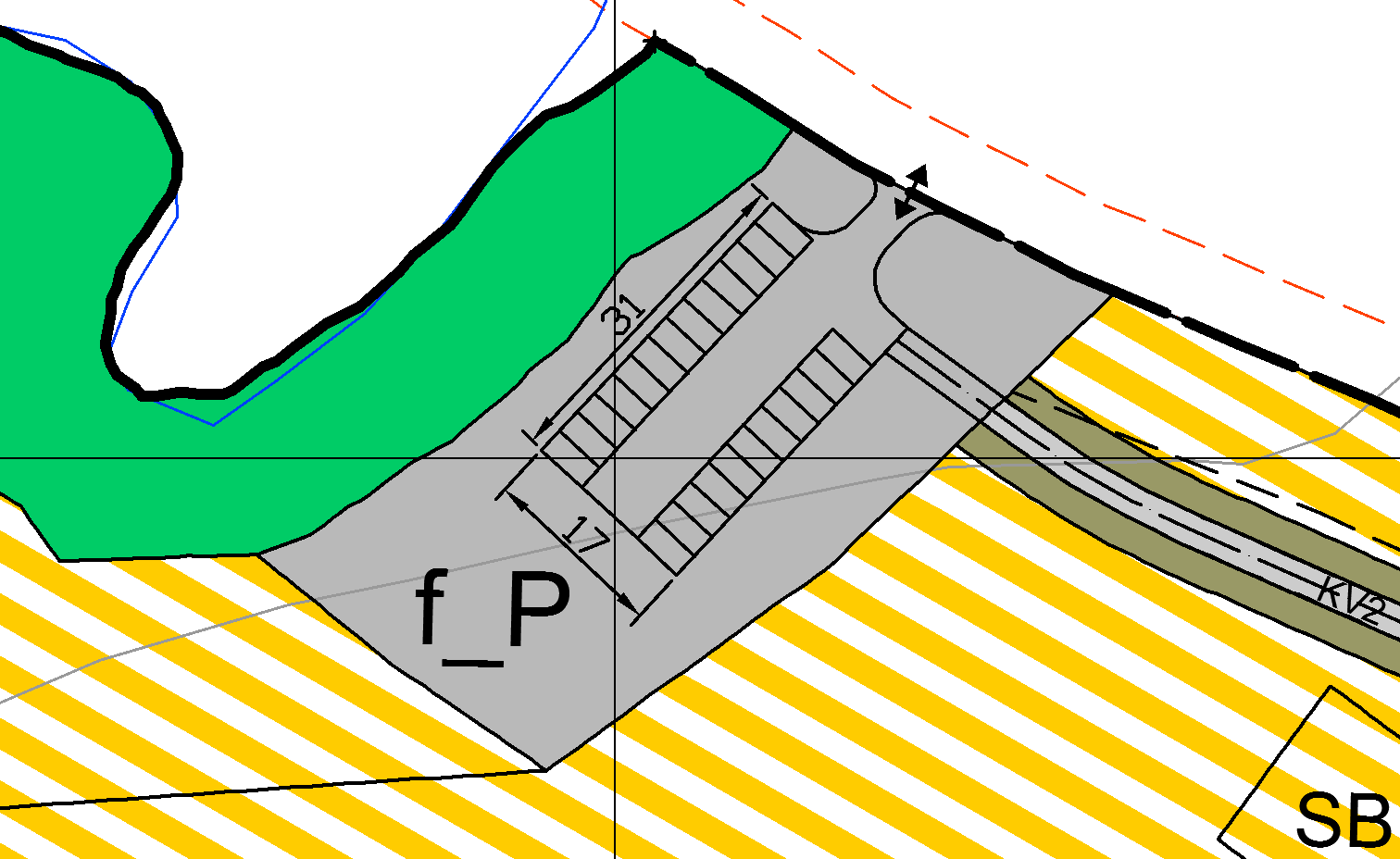 17 (31) Figur 12: Skisse for mulig utforming av parkeringsplass Figur 13: Adkomst og