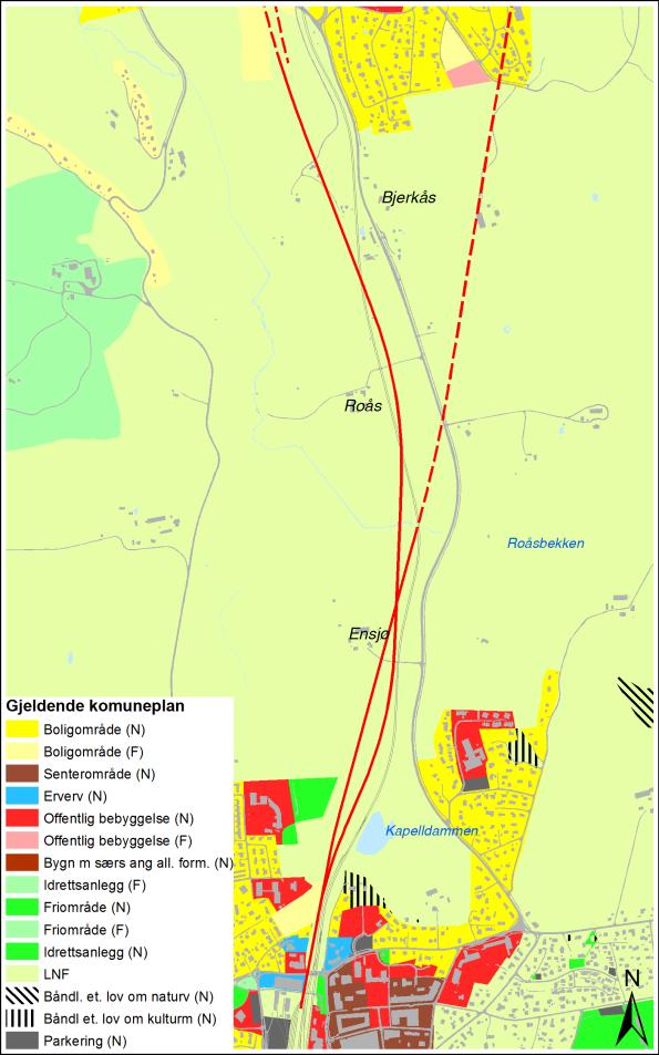 Dok nr: UOS00-A 0-36011 Side: 122 av 143 Langhus hagesenter blir kraftig berørt av dobbeltsporet i vestre trasékorridor, og en relokalisering av hagesenteret må vurderes.