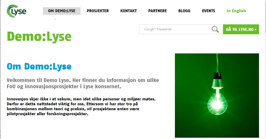 Demo:Lyse Her finner du informasjon om ulike FoU og