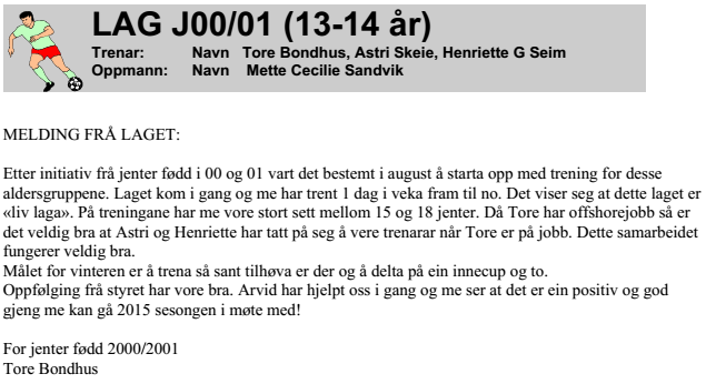 Fotball Jenter 15 og