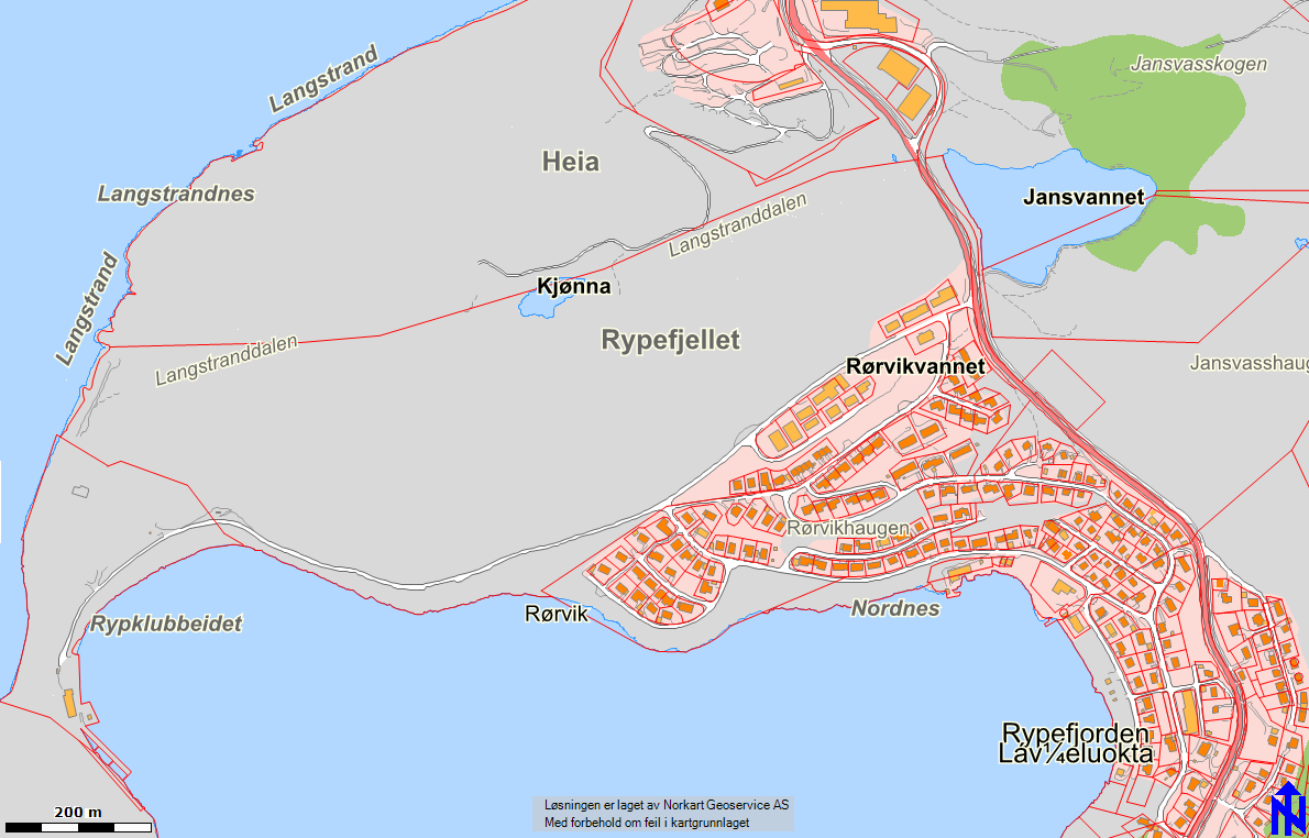 5.4.3 Friluftsliv Innledning Temaet omhandler allmennhetens frie ferdsel i området. Dagens situasjon, 0-alternativet Rypklubbeidet er et turmål i dag, særlig for de som bor i Rypefjord.