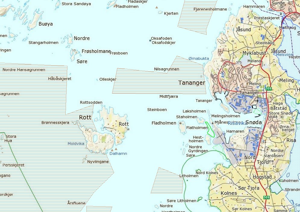 Det nærmeste gytefeltet ligger ved Jåsund, 2-3 km fra Shells terminal.