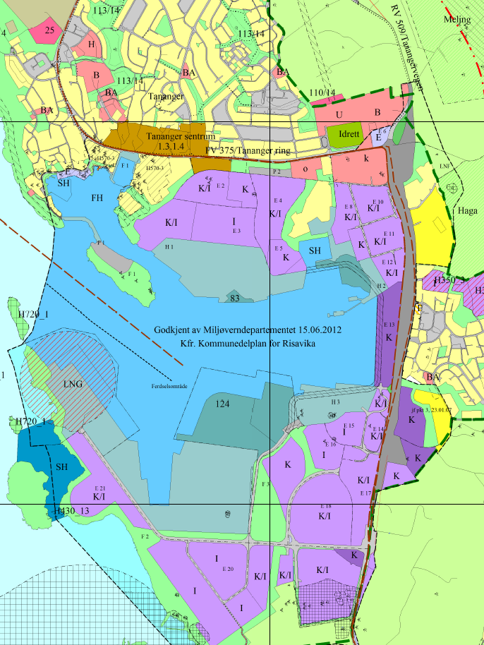 Figur 5: utsnitt fra kommuneplanen. I Risavika- området er kommunedelplanen for Risavika innarbeidet i kommuneplankartet. 1.7.