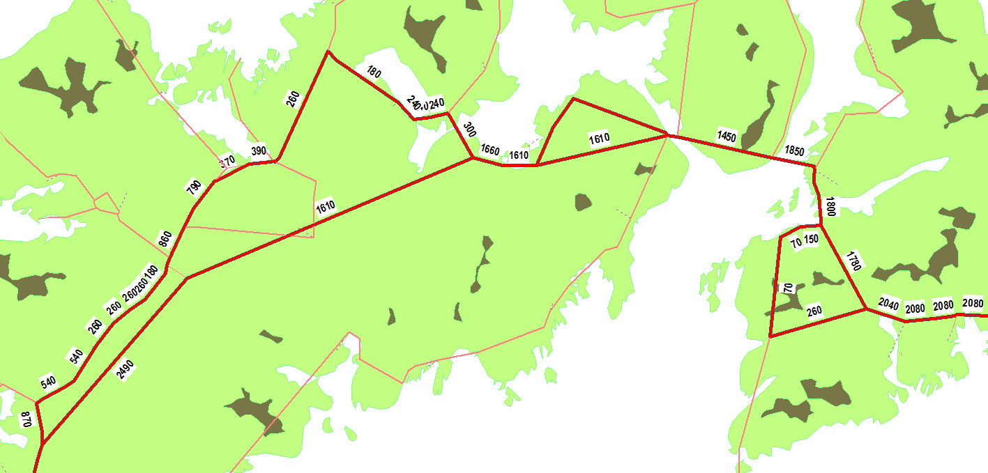 Figuren viser beregnet trafikk pr døgn i 2062 for Konsept 4 Kabelvåg-Leknes Modellberegningene gir en del nyskapt trafikk mellom Svolvær og Leknes som følge av innkortingene og reduksjon av reisetid,