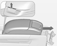 Seter og sikkerhetsutstyr 41 Armlene Basisarmlene FlexConsole armlene Armlenet kan skyves frem. Under armlenet er det et oppbevaringsskuff. Oppbevaringsplass under armlenet 3 64.