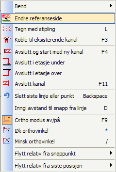 Trykk [Esc] for å avslutte kanalen i siste punkt. [Enter] på tastaturet vil avslutte kanalen i siste punkt og du kan gi nytt startpunkt direkte for ny kanal av samme type.