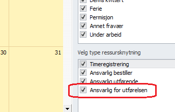 Min kalender I tidligere versjoner har man ikke fått vist arbeidsordre i Min kalender dersom pålogget bruker var satt til ansvarlig for utførelsen.