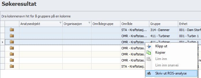 Analyser Det finnes en egen faggruppe for ROS analyse i ISY JobTech. Denne gruppen består av representanter blant kundene, samt en representant fra NoIS.