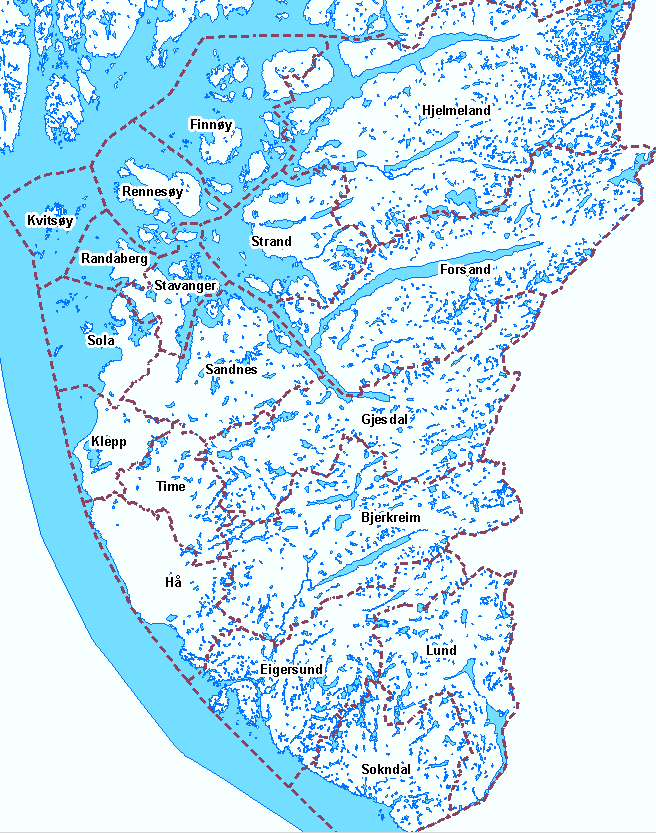 2 UTREDNINGSPROSESSEN 2.1 Utredningsområdet og deltakere i utredningsprosessen Utredningsområdet Sør-Rogaland omfatter som navnet sier den sørlige delen av Rogaland fylke.