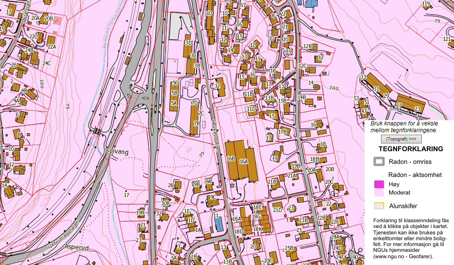 10 (30) ROS-ANALYSE 3 Radon i grunnen (6) Radongass er en radioaktiv gass som dannes ved nedbryting av radium (fra uran som finnes i berggrunnen).