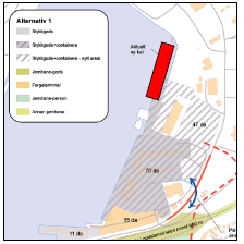 Vedlegg 2 Terminalkai Nord, vurderinger Jernbanekaia. - Med grunnlag i utført utredning er prosjektet definert til en ca 180 meter lang dypvannskai.