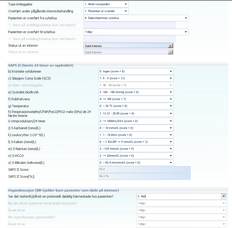 Validering før ferdigstilling (+hjelpetekst) Type opphald, overføringar, overleving int.