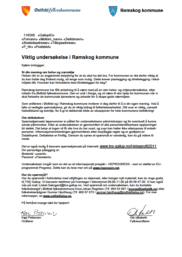 OM UNDERSØKELSEN Bakgrunn Fra 2012 får kommuner og fylkeskommuner et forsterket lovkrav gjennom den nye folkehelseloven om å føre oversikt over befolkningens helsetilstand.