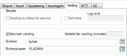 8 Varsling integrasjon 2.8.1 Varsling integrasjon Det er opprettet en ny service-komponent (PLIamAlive) som skriver dato og klokkeslett til tabellen ComponentSettings som et bevis på at PLSchedulerService kjører.