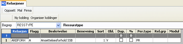 KLPORDNING skal være en relasjon til PENSJON. Hver begrepsverdi under PENSJON som skal benyttes mot KLP-rapporten, må ha en KLPORDNING, slik: ANSFORH Benyttes i lønnsstatistikk til SSB.