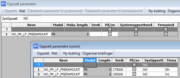 3.2.5 Fribeløp Fribeløpet er pr. dagens dato kr. 530.000 pr. juridisk enhet og ligger hardkodet i programmet. Du kan allikevel overstyre standard fribeløp og registrere i nedenforstående parameter.