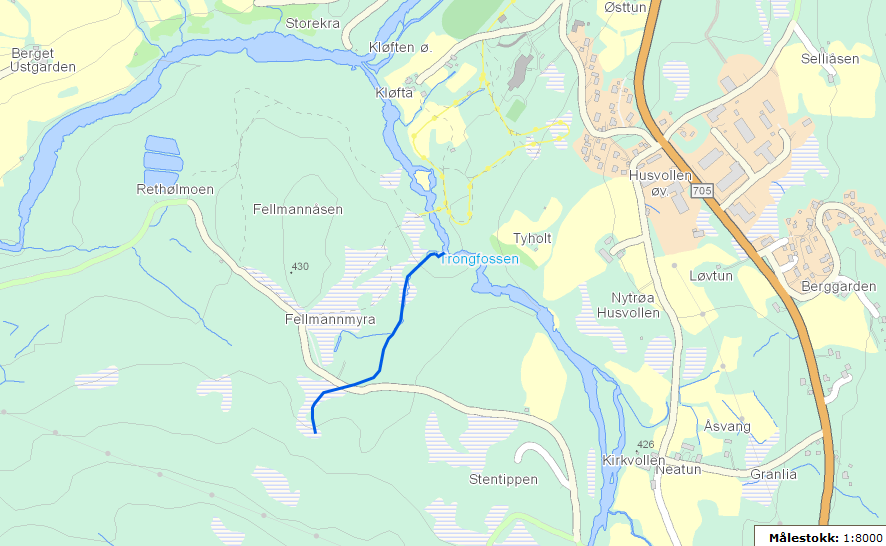 7. Resultatvurdering biologiske kvalitetselementer 7.1 Vannforekomster i Tydal 7.1.1 Bekk fra Fellmannmyra (mot øst) Figur 3. Bekk fra Fellmannmyra. Definisjon av vannforekomsten i Vann-nett.