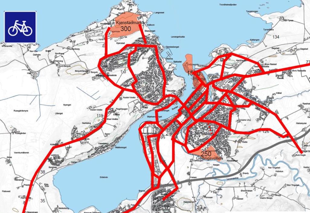 Sykkelby1 Levanger Levanger kommune Grunnlag overgripende sykkelnett - Input til plan sykkelvegnett http://www.