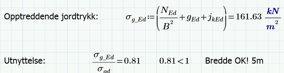 Beregninger Alle beregninger er utført i form av egenproduserte Mathcad regneark som anses til å være den beste metoden for å fange opp feil og ta endringer underveis i arbeidet.
