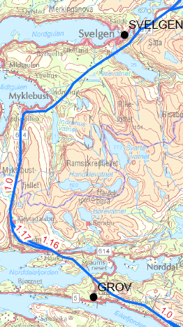 Side 263 nordsiden av Vasslidvatnet. Ingen annen bebyggelse ligger nærmere enn 100 meter fra ledningen ved noen av omsøkte alternativene.