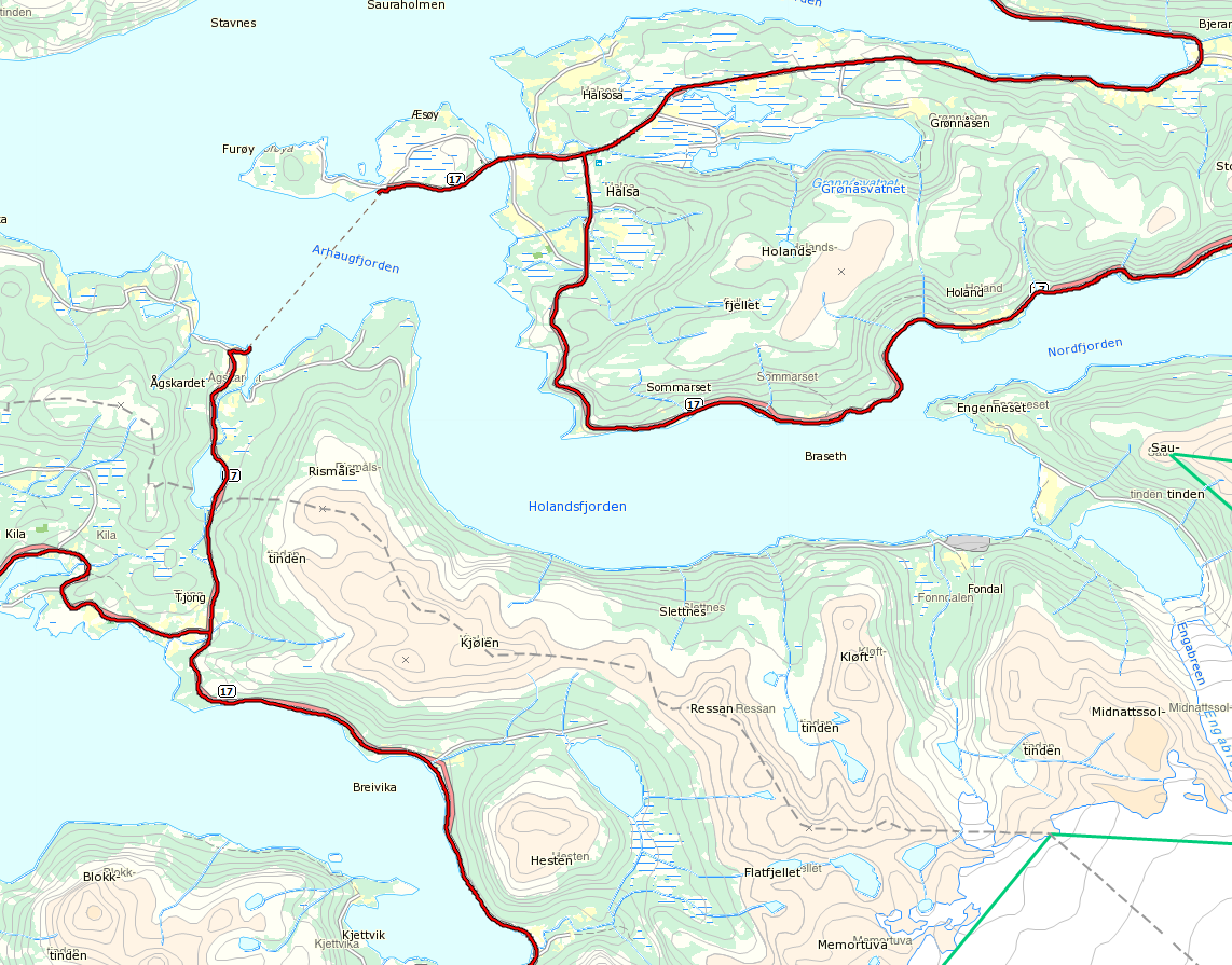 Konsekvensutredning for Fv 17 Storvika - Reppen Sluttrapport 25 Det er gjort en enkel trafikkanalyse for å tallfeste endringer i reisetid og kjørelengde, endringer i reiseaktivitet, reisemål og