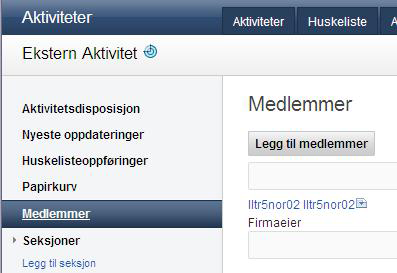 Oppdatere en fellesskapsaktivitet Hvis fellesskapet er privat, er alle de tilhørende aktivitetene private.