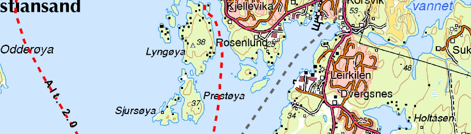 2.1.1 - Ålefjær Sjøkabel Kabelen følger samme trasé i sjø og inn Østergapet og vil ha de samme problemstillingene som beskrevet i avsnitt 6.2 frem til der hvor traseen tar av, nord for Dvergsøya.
