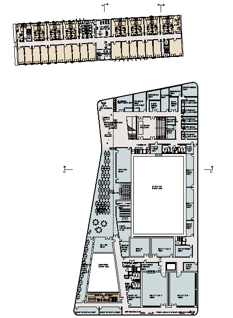 1 etasje 3 etasje Det flotte ytre følges imidlertid ikke opp innvendig, og konkurranseforslaget har gjennomgående svært dårlig funksjonalitet.