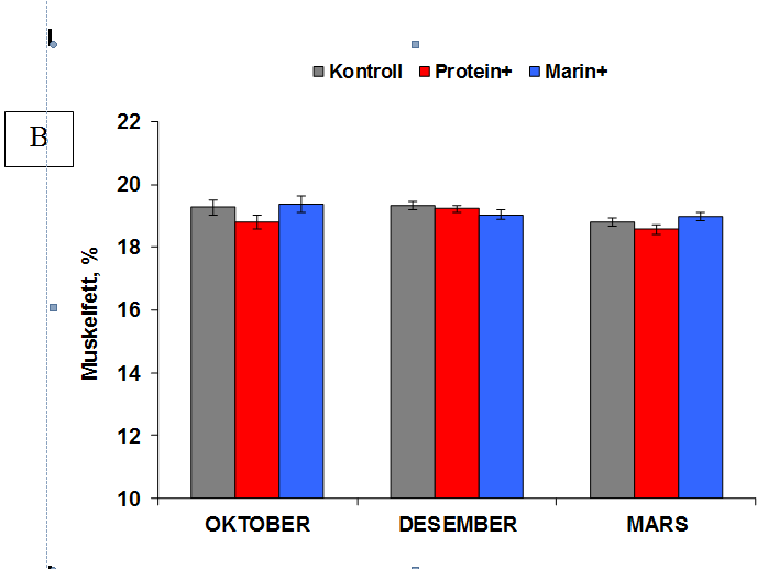 Muskelfett, % GRUPPE1 GRUPPE2 GRUPPE3 22 20 A C