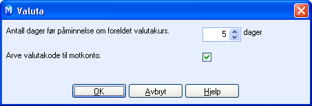 REGNSKAP Modulinnstillinger Regnskapsinnstillinger: Inn-/Utbetaling.