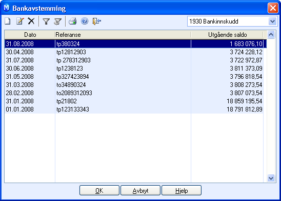 BANK BANK Bankavstemming Ved hjelp av Bankavstemming kan du kontrollere at kontoutskrifter fra banken stemmer med det som er bokført i regnskapet ditt.