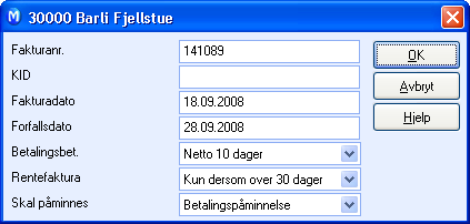 BILAGSREGISTRERING Registrering av fakturainformasjon i bilagsregistrering Ved registrering av både Inngående fakturaer og Utgående fakturaer vil du få opp et eget vindu hvor i du kan fylle ut