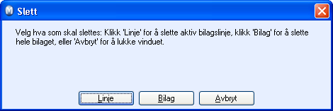 REGNSKAP Korrigering, tilbakeføring og sletting av bilag Via menyen Vis - Regnskap - Bilagsregistrering kan du redigere, tilbakeføre, og i visse tilfeller, slette bilag.