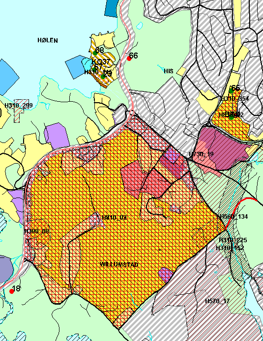 utbyggingsformål gjennom mange år, jfr. reguleringsplan for His fra 1967 der hele området var lagt ut til boligformål.