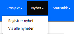 MENY Menyen vil alltid ligge øverst på webapplikasjonen og her vil du ha forskjellige muligheter: Dette bildet er litt manipulert for at du lettere skal kunne se skriften på bildet. 1.