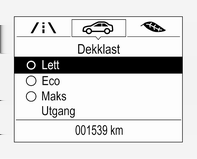 Kontrollampen w 3 93 viser at lavt dekktrykk er registrert. Hvis w lyser, skal du stoppe snarest mulig og fylle dekket i henhold til anbefalingene 3 247.