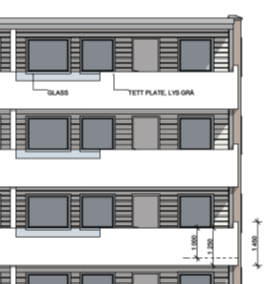 23 Vesteråsveien 26a a) Tegning i nabovarsel fra 4b.no b) Ny utsikt Figur 5 Gavlrekkverk på kjøkkenterrasse eksempel fra nr 26 (NB.