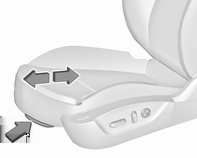 Seter og sikkerhetsutstyr 51 Seterygger Korsryggstøtte Justerbar lårpute Drei bryteren forover eller bakover. Juster korsryggstøtten slik at den passer deg ved hjelpe av fireveisbryteren.