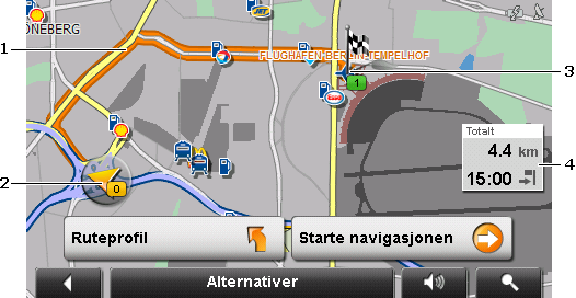 Trykk på NAVIGASJON > Alternativer > Innstillinger i Kart-vinduet for å se hvilke kart som brukes for øyeblikket.