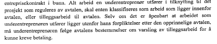 Tilleggs- / endringsarbeid Kontraktsarbeidet - funksjonsbeskrivelse, tegninger og andre kontraktsdok. NS 8417 pkt. 31.