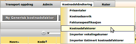 Den utvidete funksjonaliteten består av følgende elementer: generiske kostnader spesifikke kostnader valuta transportkalkylefaktorer til IMI generere avgang fra avtale.